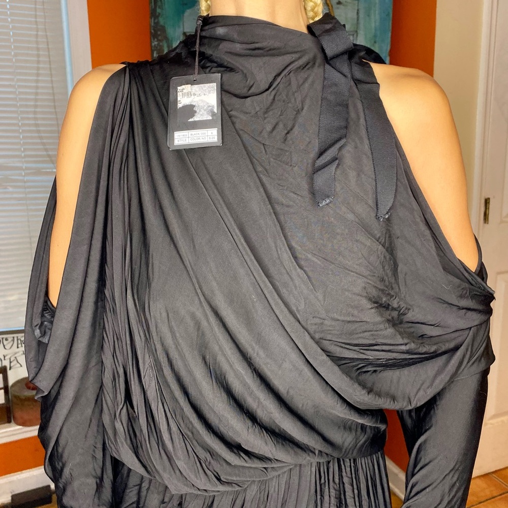 Alexander Wang NWT cupro jersey drape dress LBD S